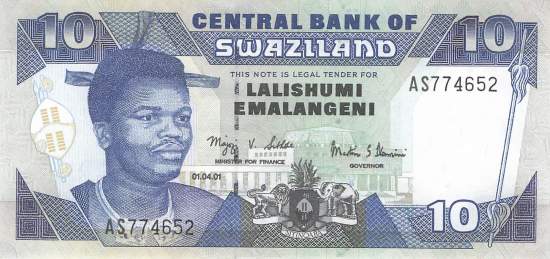 10 Emalangeni p.29a 2001